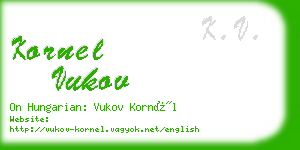 kornel vukov business card